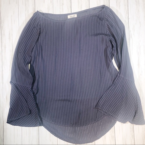 Bella Dahl Tops - Anthropology Bella Dahl Shadow Stripe Bell Sleeve